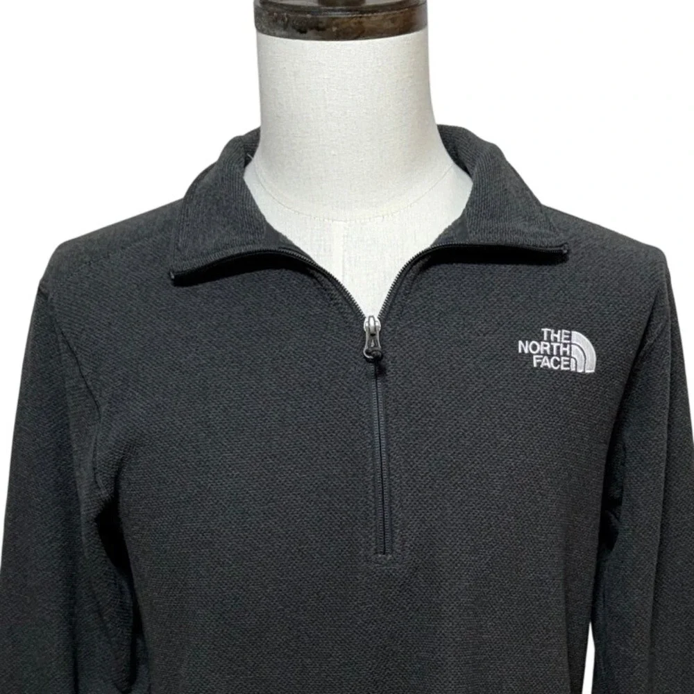 The North Face Cap Rock Fleece 1/4 Zip Pullover Mens Medium Gray Textured Lined